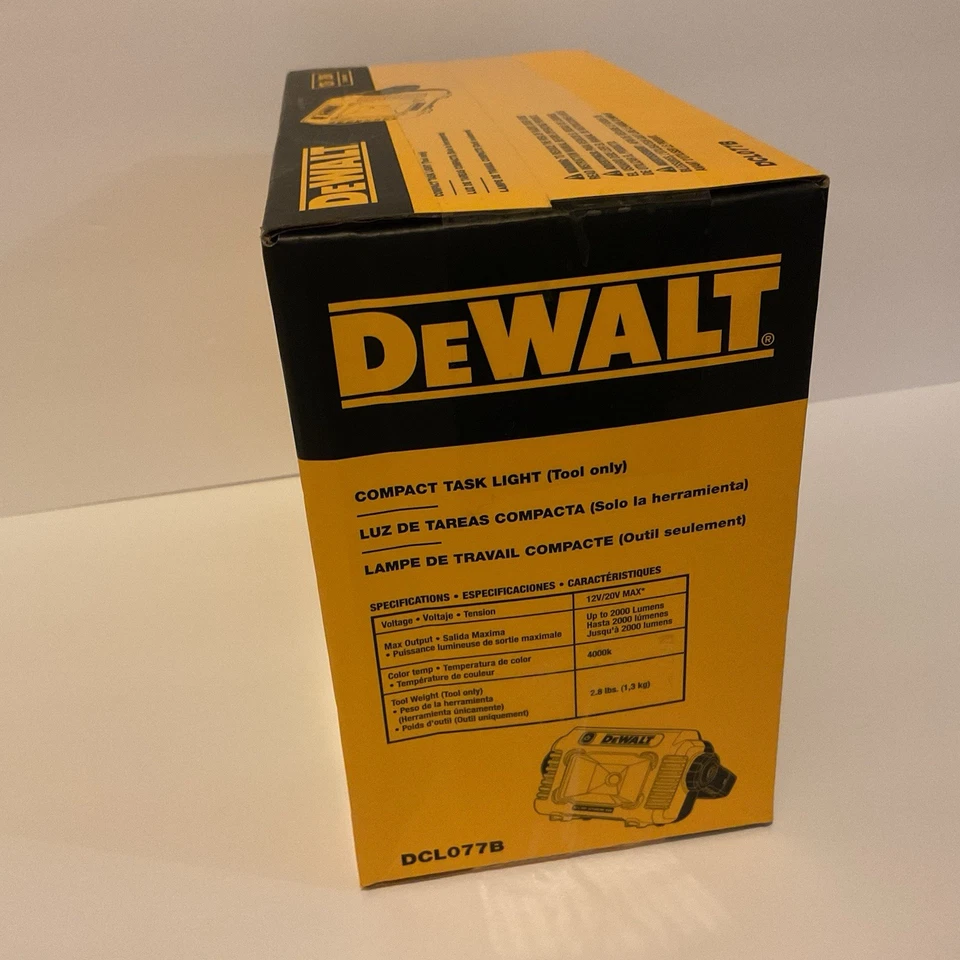 DeWalt Compact LED (2000 Lumens) Task Light DCL077B (Tool Only) Brand NEW - Image 4 of 4