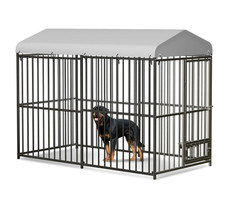 GARVEE Large Outdoor Dog Kennel 8x4x6FT Heavy Duty Dog Cage with Roof