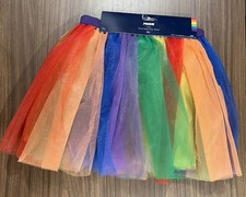 Rainbow Puffy Tutu Layered Tulle Petticoat Skirt One size elastic waist