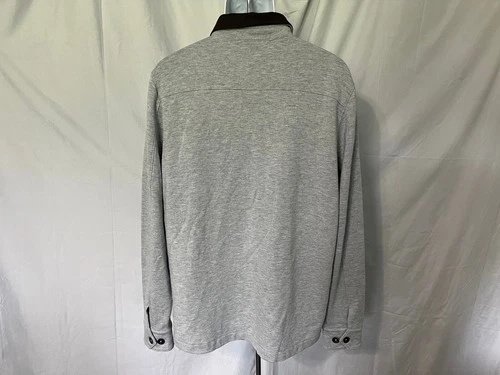 B.Draddy Men's Gray w/ Brown Trim Shirt Jacket Shacket Golf XL image 4