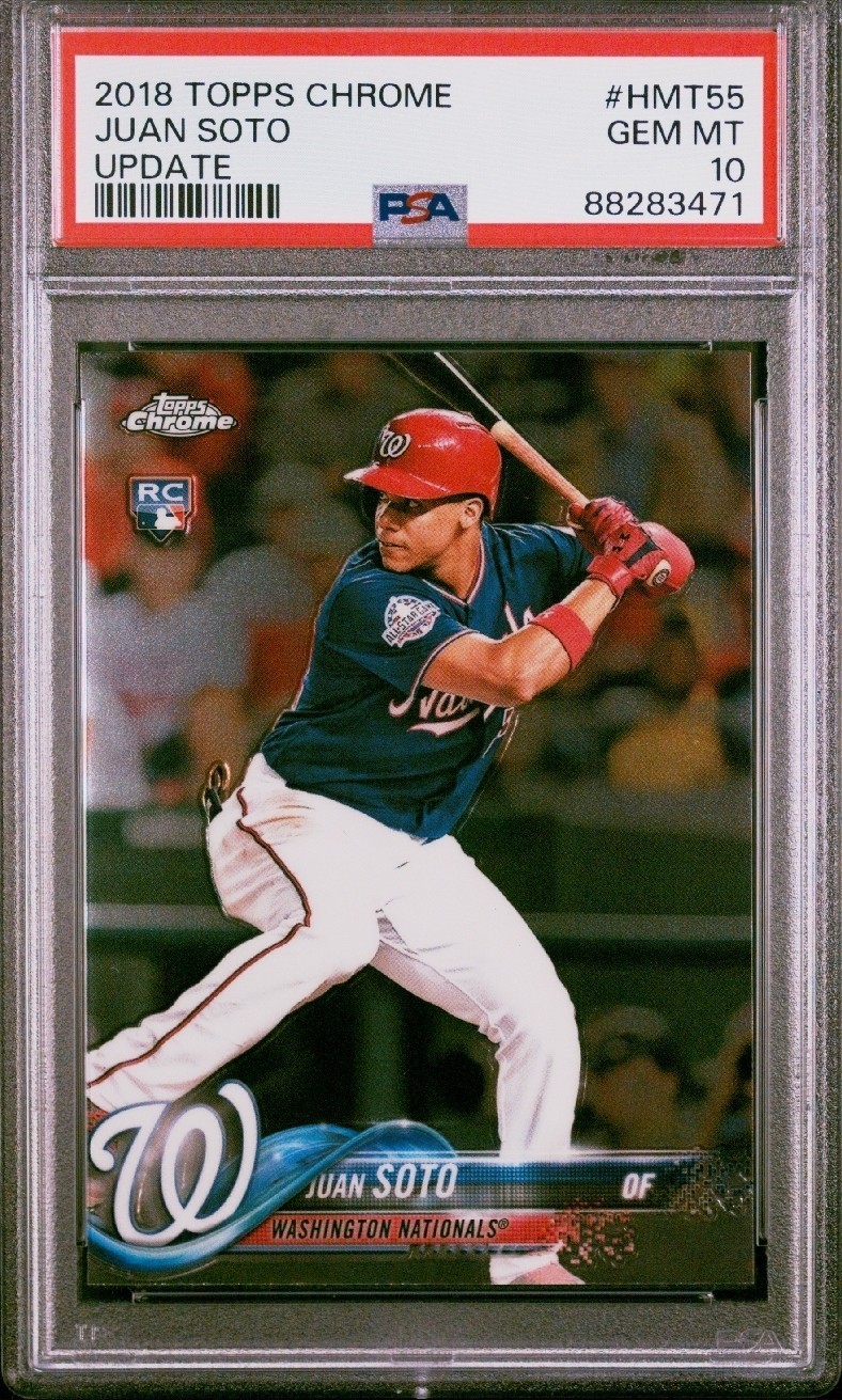 2018 Topps Chrome Update  Juan Soto PSA 10 #HMT55 (RC)