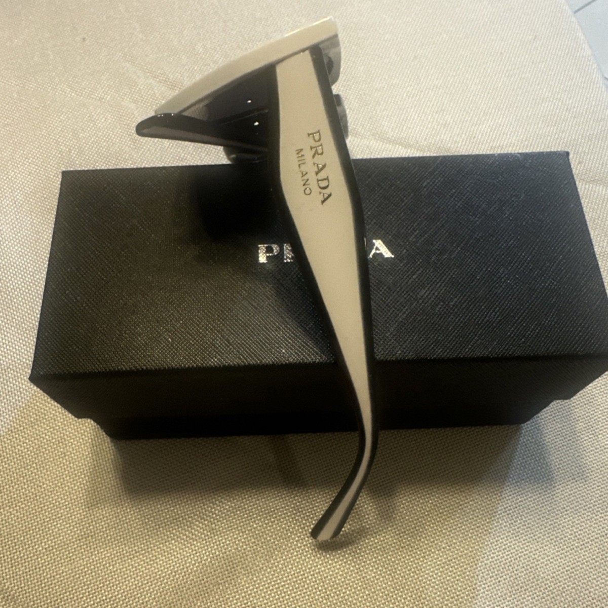 PRADA Oversized Cat Eye Sunglasses Black Plastic Frame & Lens