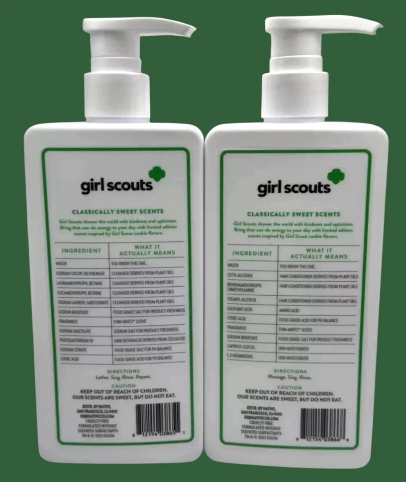 Champú y acondicionador Native Girl Scouts Thin Mints edición limitada voluminizador Foto 2 de 2