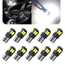 10 Pcs T10 LED Car Light 12V 6500K License Plate Side Marker Wedge Map Dome