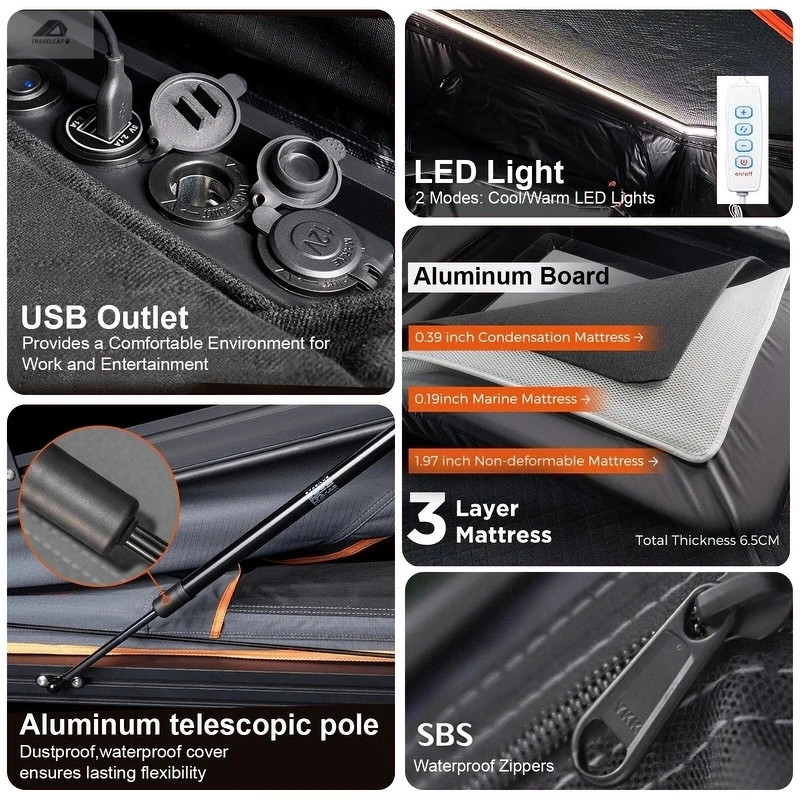 Hardshell Roof Top Tent Camping Tent RTT w/Ladder for SUV Jeep