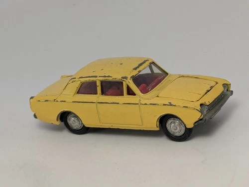 Vintage 1960s Mini Dinky Yellow Ford Corsair Hong Kong Meccano Diecast 1/64