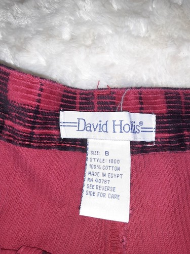 Vintage David Hollis Women's 8 Red/Black Plaid Corduroy Pleated Shorts Friends - Picture 4 of 6