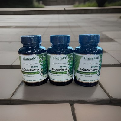 (3) Emerald Labs Setria L-Glutathione 250 Mg Sealed