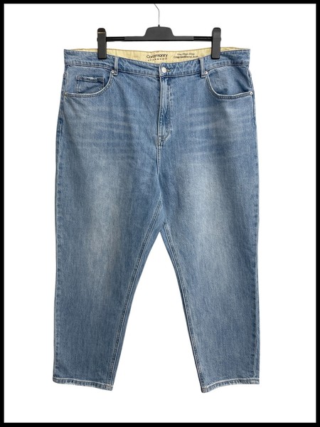 COMMONRY Women's The High Rise Ankle Crop Girlfriend Stretch Blue Denim Jeans 20