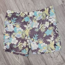 3 / 30 Tommy Bahama Swim Trunks Large Gray Blue Floral Tropical Beach Vacation