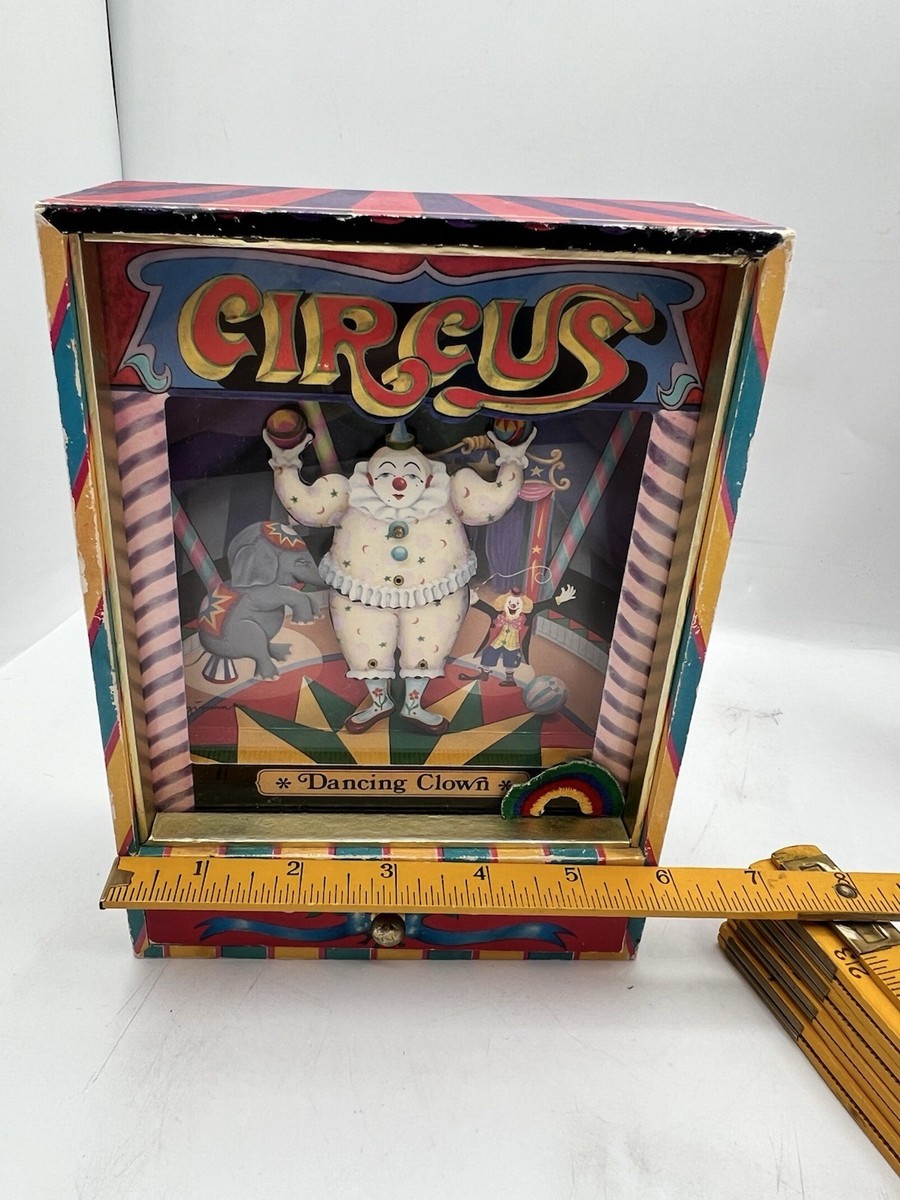 Vintage Koji Murai Circus Dancing Clown Wind-up Music Boxes Toy