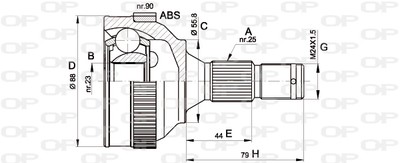 CVJ5206.10 OPEN PARTS Gelenksatz, Antriebswelle für CITROËN,PEUGEOT