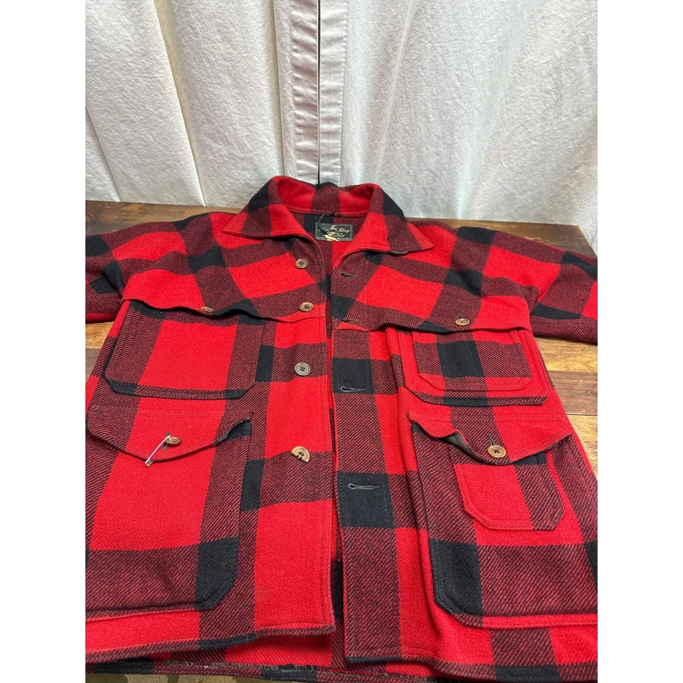 White Stag Westwools 100% Wool Hunting Jacket & Pants 32 x 29 Red & Black Plaid - Image 3 of 4