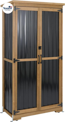 Outdoor Storage Cabinet Waterproof with Shelves, Small Storage Shed, Vertical Ta