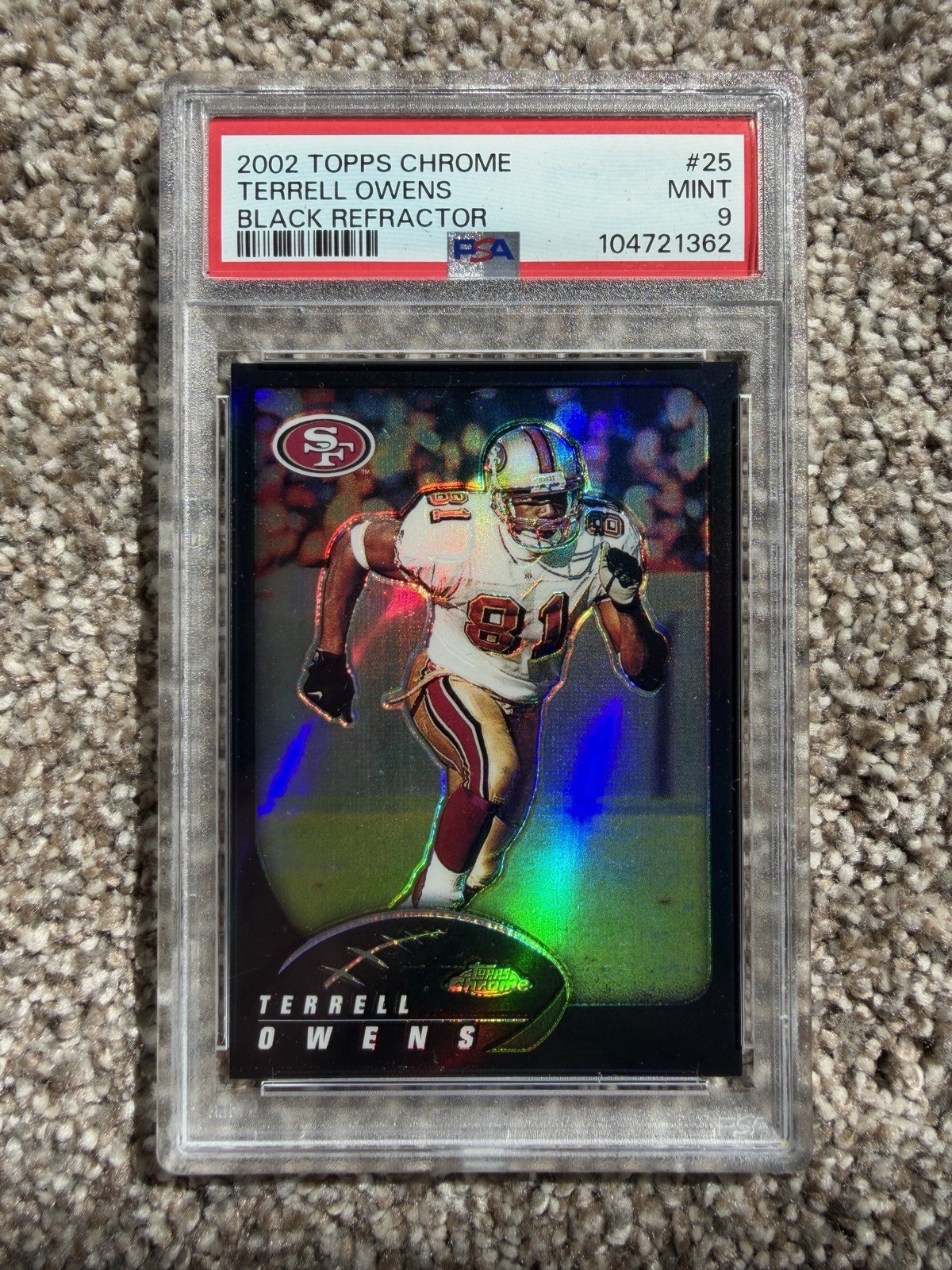 2002 Topps Chrome #25 Terrell Owens Black Refractor /599 PSA 9 Mint