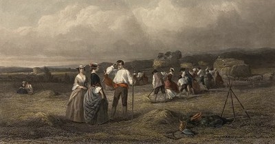 Antique 1870 Labour Engraving J. Absolon E. Radclyffe Hand Colored Print