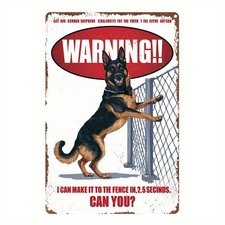 Vintage German Shepherd Warning Heavy Tin Metal Signs Home D cor 8x12