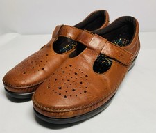 SAS Womens Size 8 Leather Willow Slip On Loafers Walking Shoes Walnut Brown