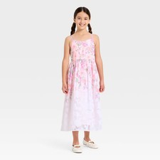 Girls' Chiffon Watercolor Floral Maxi Dress - Cat  Jack Light Pink
