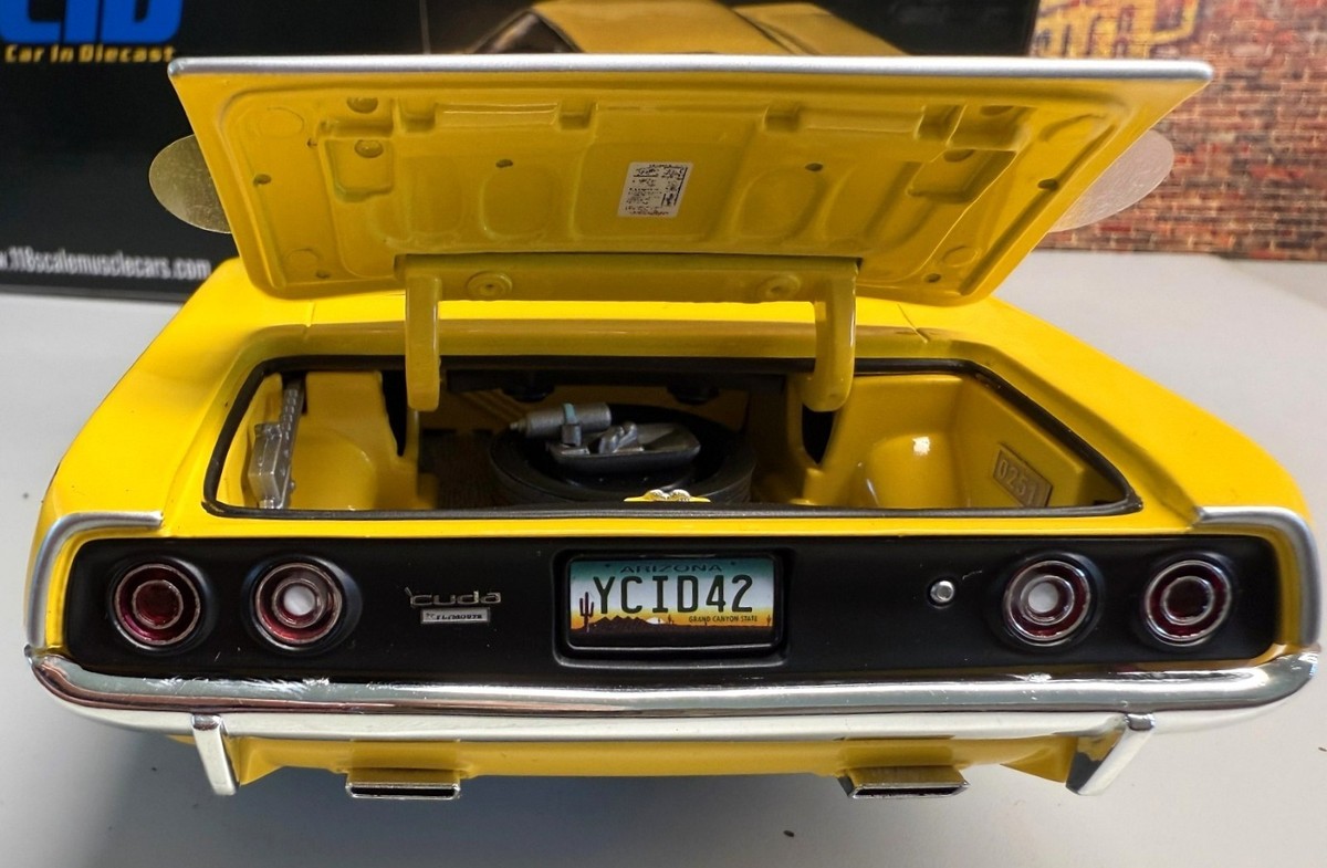1/18 SCALE, YCID, 1972 CUDA 340, FIRST STOCK 1972 CUDA MADE IN 1