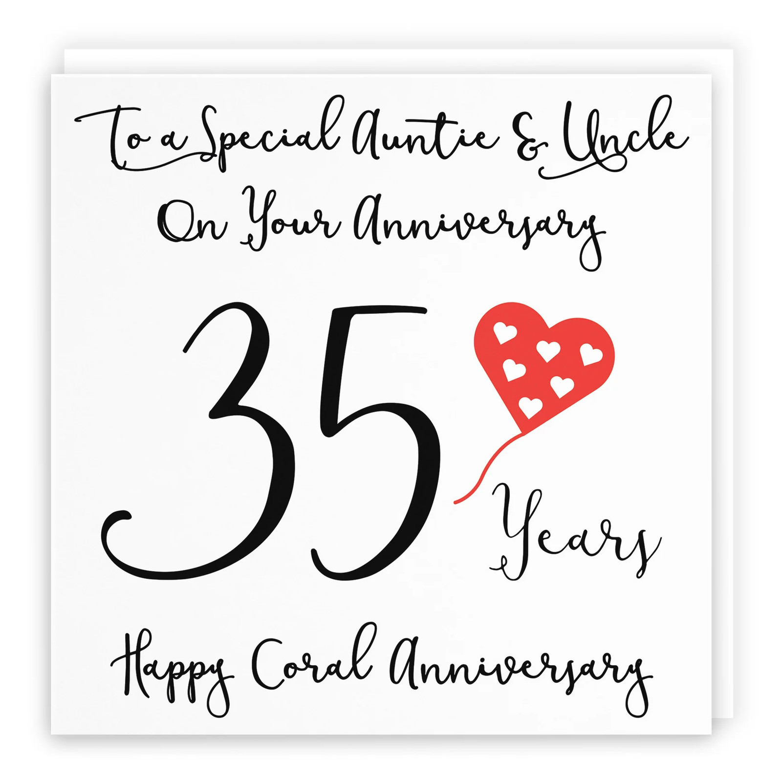 35th Auntie And Uncle Anniversary Card Love Heart