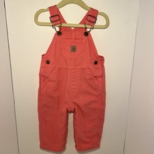 Carhartt Pink Lemonade Denim Overalls 9m Adjustable straps pockets