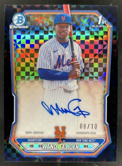 2026 Bowman Chrome Wandy Asigen Auto Black X-Fractor Refractor 1st #/10 Mets