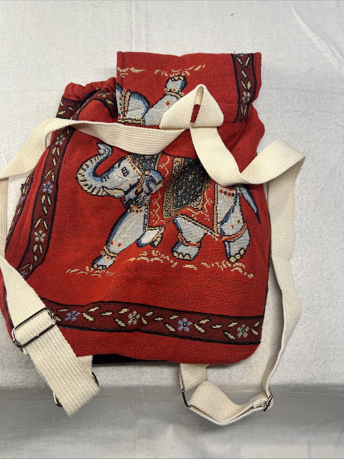 Canvas Backpack Elephant Pattern Adjustable Strap… - image 5