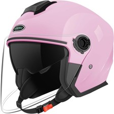 Adult 3/4 Open Face Motorcycle Helmet, Double Visor Motorbike Scooter Ebike Mope