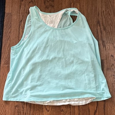 LIVI Active Plus Size 18/20 Light Blue Mesh Tank Top for Women Activewear