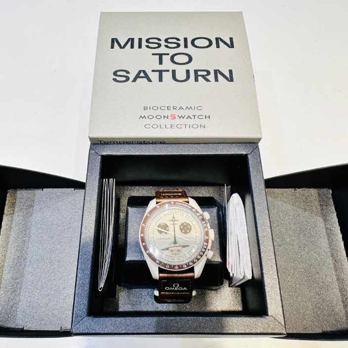 Swatch x Omega Bioceramic Moonswatch Mission to Saturn SO33T100 | eBay