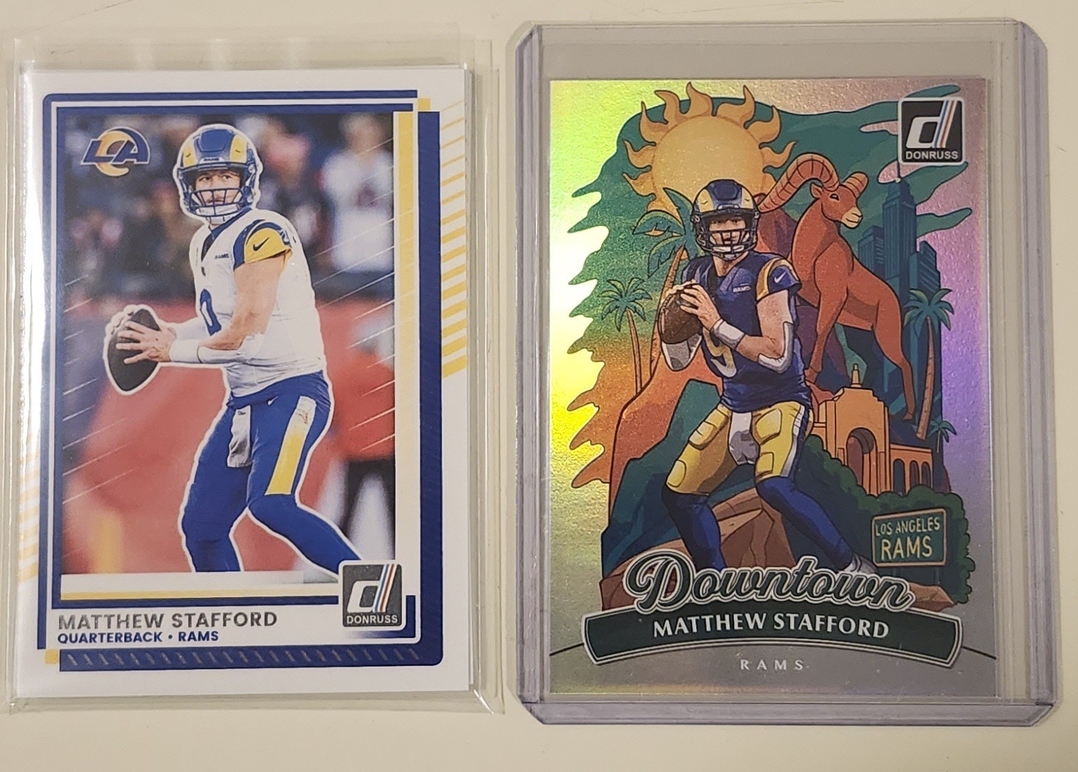 2025 Matthew Stafford Downtown #6 Los Angeles Rams Case Hit SP Donruss With Base