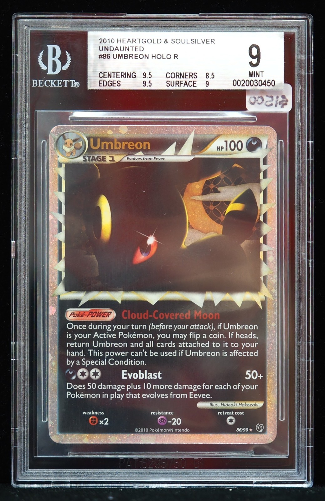 Umbreon #86/90 Heartgold & Soulsilver BGS 9 Pokemon Card