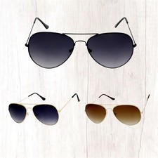 Retro Pilot Style Gradient Lens Sunglasses Metal Frame Unisex UV400 52mm