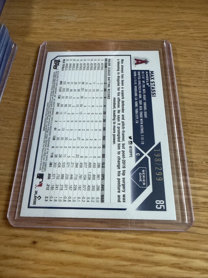 2023 Topps Series 1 - Max Stassi #85 Orange Foil /299 - Image 2 of 2