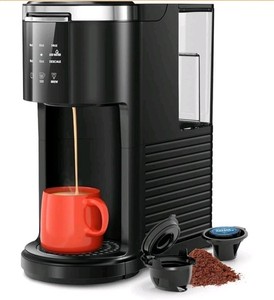 Kismile 14oz Cafetière à service unique, 2 en 1 Pod Drip Machine à café pour