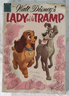 Walt Disney's Lady and the Tramp #1 Dell Comics June 1955 Very Good Mius