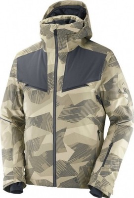Salomon Brilliant Roasted Cashew Brown Camouflage Ski Mens Jacket Mens Size M