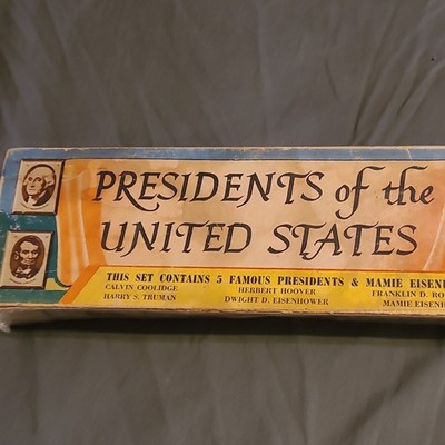 Plastic Politics Figurine Set: Coolidge, Hoover, FDR, Truman, Eisenhower + Mamie
