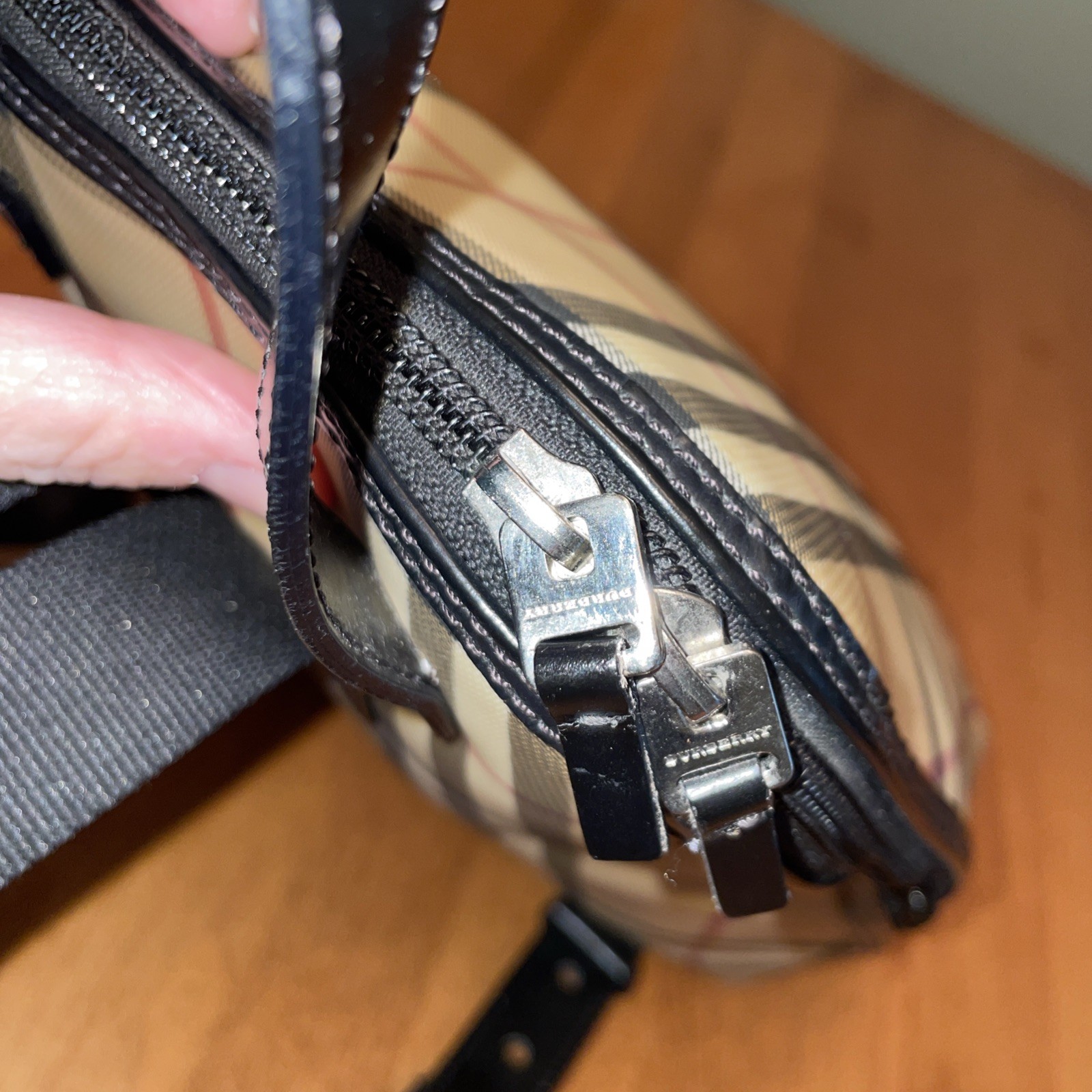 Burberry vintage Nova Check Coated Canvas Backpack Unisex Classic RARE VGUC 2002 image 6