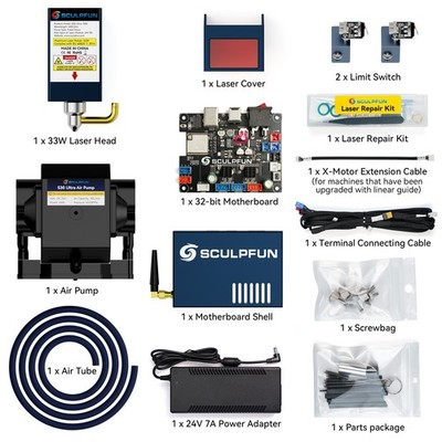SCULPFUN S30 Ultra-33W Laser Modul Upgrade Kit für S9/S6 Pro, 32-Bit Mainboard