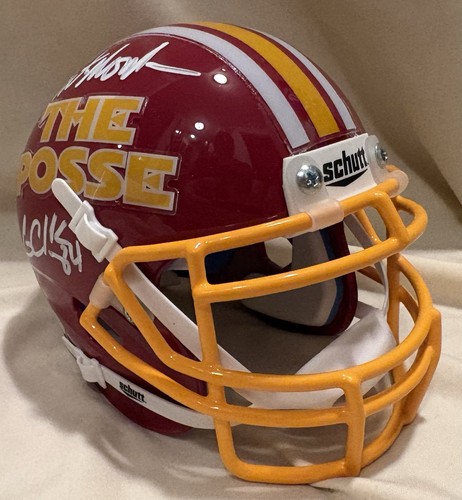 Redskins Signed Posse Custom Mini Helmet Art Monk Gary Clark Ricky Sanders Burg - Afbeelding 2 van 6