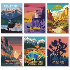 6 Pack Paint by Numbers Kit for Adults - National Park Adult Paint by Number ...