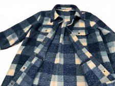 Cozy Blue Plaid Fleece Shirt Jacket Medium