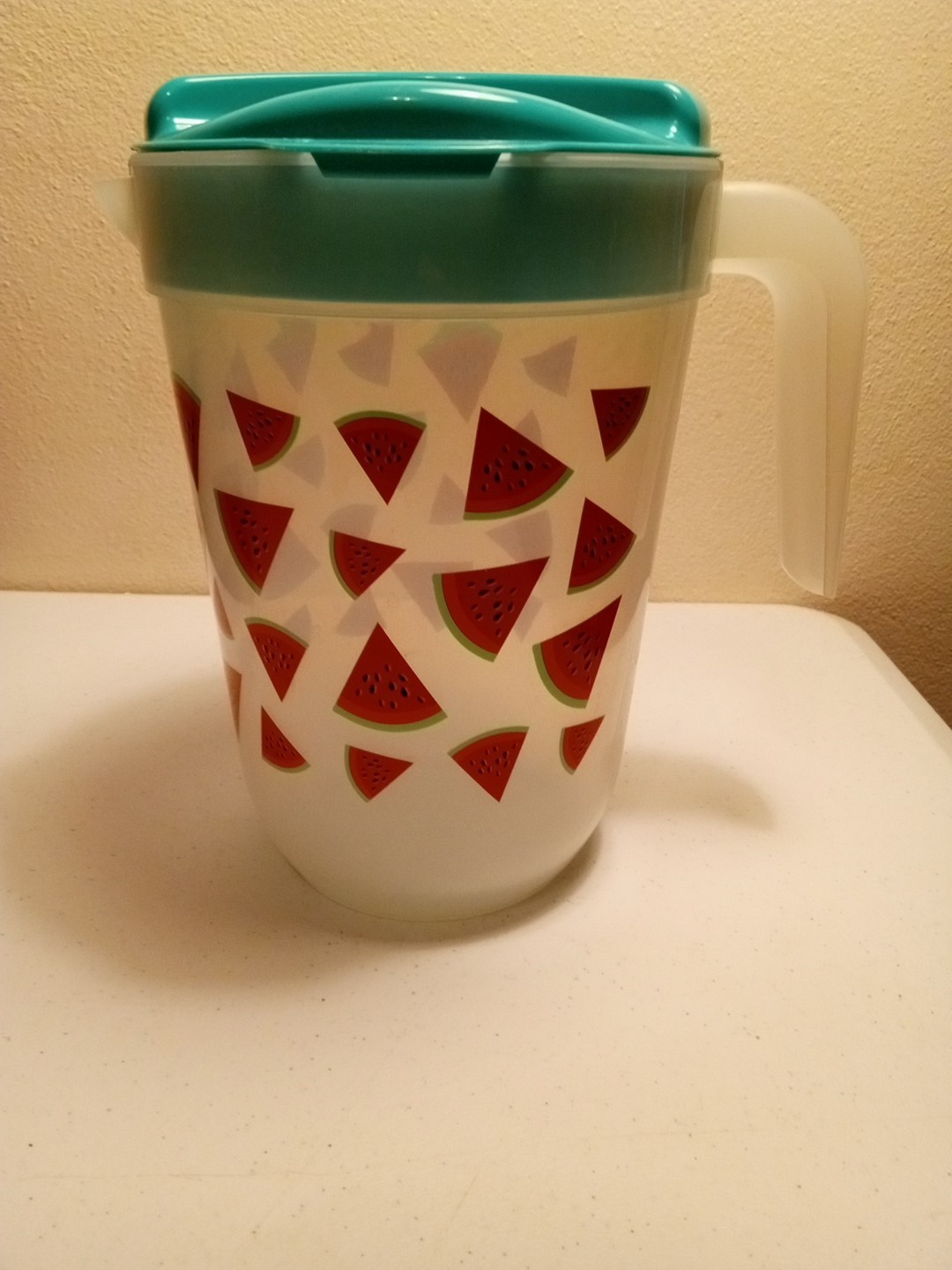 One Gallon Pitcher Locking Lid Plastic Watermelons 
