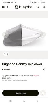Bugaboo Donkey 5 Regenschutz Neu
