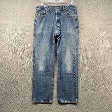 Vintage Levis 501 Jeans Mens Fit 34x34 Blue Denim Pants Medium 90s Y2K USA