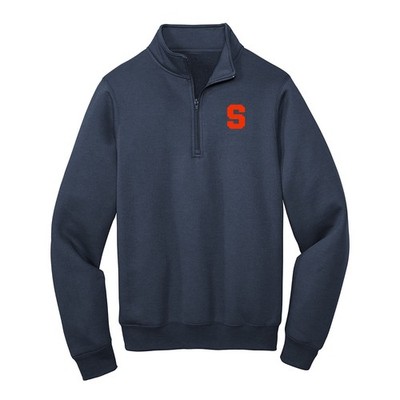 Syracuse Orange Primary Logo Left Chest QZip Sweatshirt - Navy