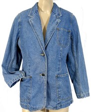 Vintage Liz Claibourne Petite Tailored Blue Jean Denim Jacket Size 6P