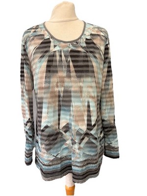 Gerry Weber Long Sleeve Top M Blue Mix Women s